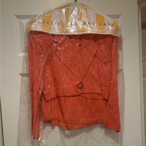 Vintage 80s Coral Skirt Suit